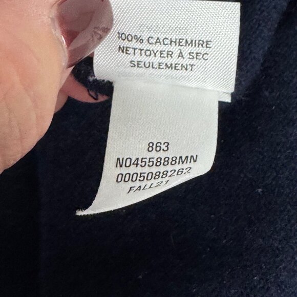 Nordstrom 100% Cashmere Navy Blue V Neck Lightweight Sweater Men's Large Preppy - Picture 11 of 12